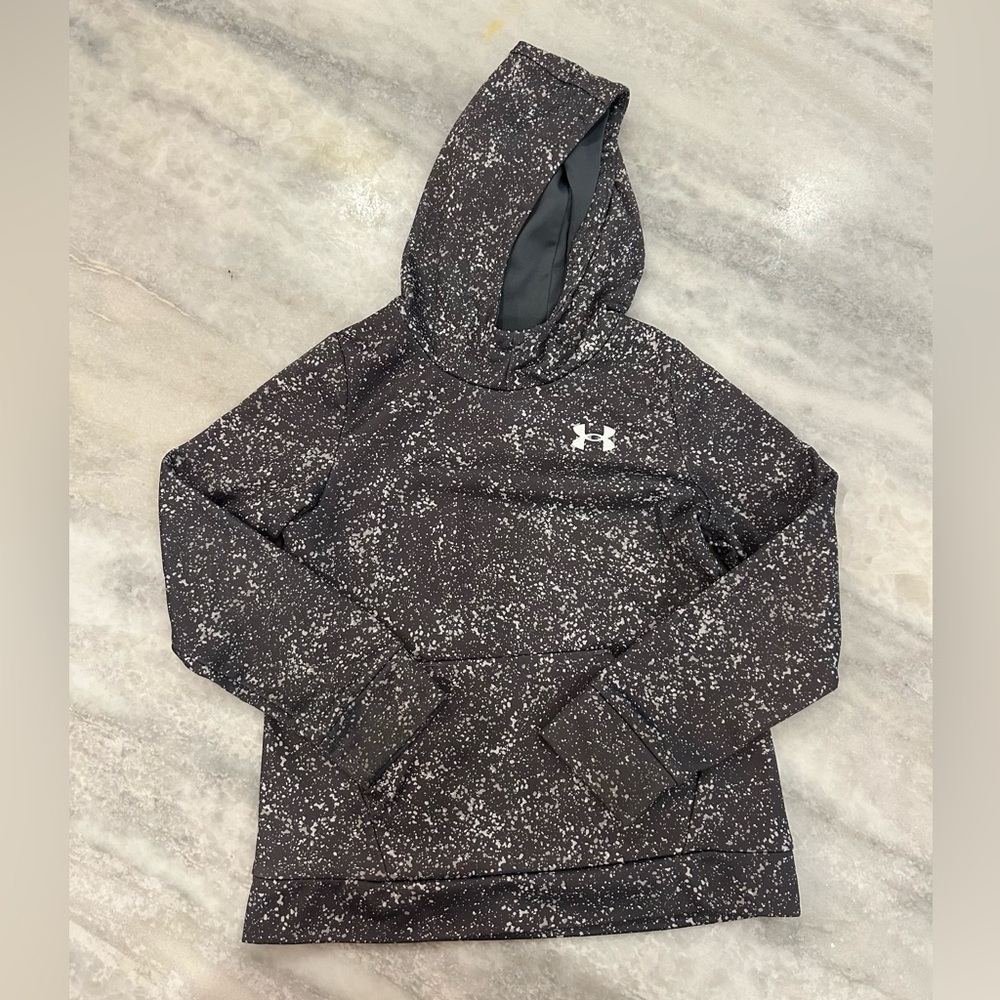 Under Armour Boys Gray and White Splatter Hoodie, YM